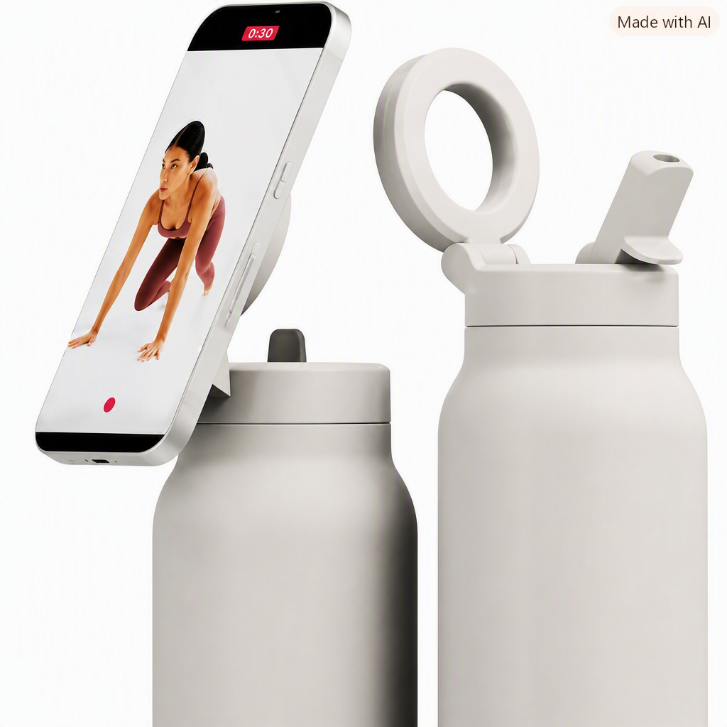 HydroMount Pro – Water Bottle with Built-In Magnetic Phone Mount | 24 oz