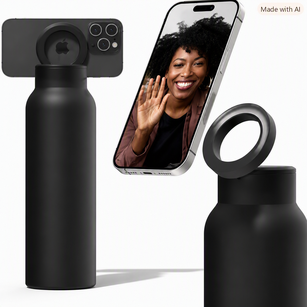 HydroMount Pro – Water Bottle with Built-In Magnetic Phone Mount | 24 oz